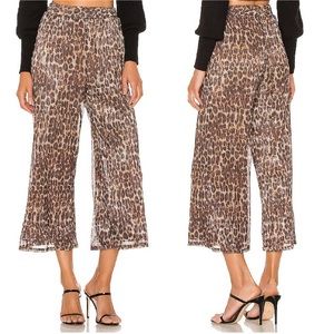 Lovers + Friends Revolve Hank Metallic Leopard Print Wide Leg Cropped Ankle Pant